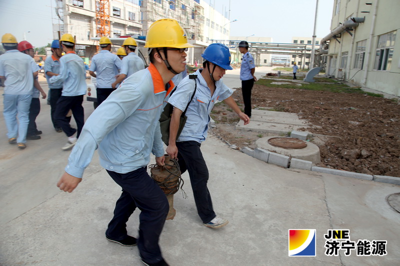 济矿民生热能公司开展防汛应急演习