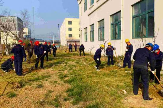 民生热能开展学雷锋志愿服务日美化厂区环境活动